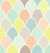 Mid century overlapping egg pattern for easter and spring backgrounds, gift wrap, wallpaper.
