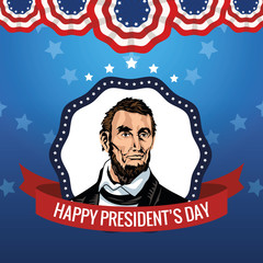 Poster - happy presidents day poster with abraham lincoln