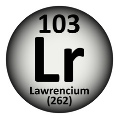 Wall Mural - Periodic table element lawrencium icon.