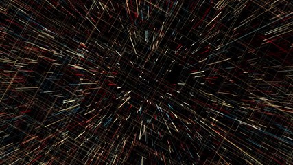 Wall Mural - abstract rectangular shape with pulsating lines on black background