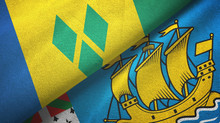 Saint Vincent And The Grenadines And Saint Pierre And Miquelon Two Flags