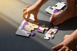 © sutichak - cute baby preschool playing jigsaw puzzle learning in playroom