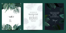 Tropical Frames Arranged From Exotic Emerald Leaves