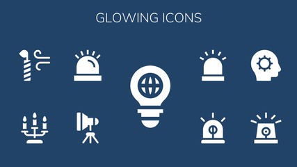 Wall Mural - glowing icon set