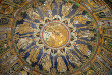  The Ceiling Mosaic In The Baptistry Of Neon In Ravenna. Italy