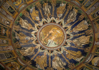 Wall Mural -  The ceiling mosaic in the Baptistry of Neon in Ravenna. Italy