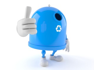 Poster - Recycling bin character with thumbs up gesture