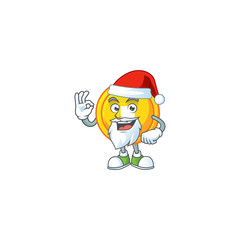 Sticker - A picture of Santa chinese gold coin mascot picture style with ok finger