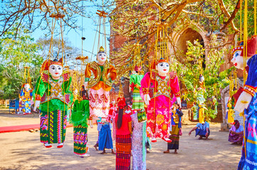 Poster - The string dolls of Nats, Dhammayangyi Temple market, Bagan, Myanmar