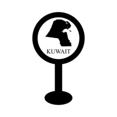 Wall Mural - kuwait map in pin location sign. vector illustration, isolated on white background.