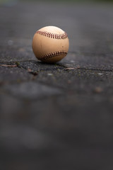 baseball on the ground a terrace