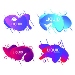 Fototapete - Abstract liquid shape template color editable. Fluid vector sign isolated on white background illustration for graphic and web design.