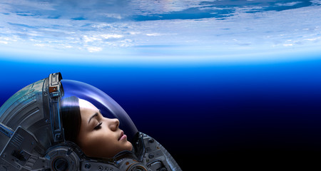 Wall Mural - exploring outer space. mixed media