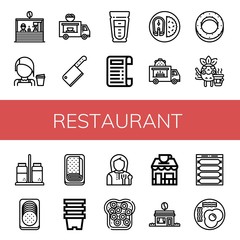 Wall Mural - restaurant simple icons set