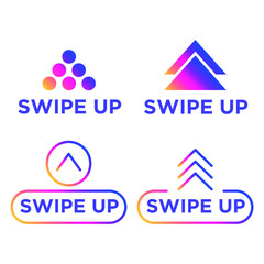 Aufkleber - Swipe up icon for social media stories, scroll pictogram template color editable. Arrow up logo for blogger symbol vector sign isolated on white background illustration for graphic and web design.