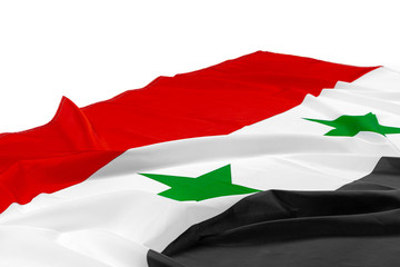 Wall Mural - Photo of fabric Syria flag close up