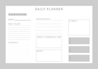 planner sheet vector