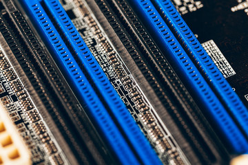 Poster - close up of a electronic circuit board with processor