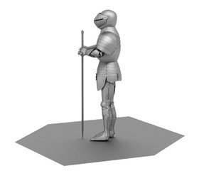 3D rendering, warrior character, illustration