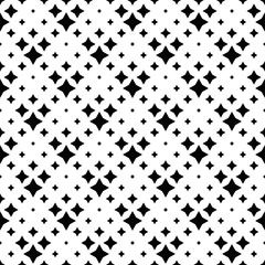 Poster - Seamless star pattern background design - abstract black and white vector graphic