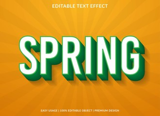 Poster - spring text effect template with 3d type style and bold text concept use for brand label and logotyp