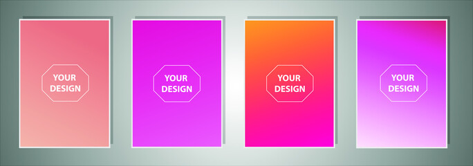 Fototapete - Colorful vector blurred gradient textures. Background for Social media post, wallpaper, mobile app, screen 