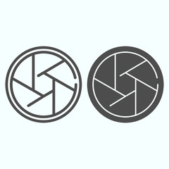 Poster - Shutter line and solid icon. Camera gate vector illustration isolated on white. Camera gateway outline style design, designed for web and app. Eps 10.