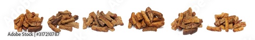 Fotomural fried crackers on white background