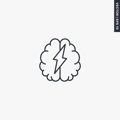 Poster - Brain activity, linear style sign for mobile concept and web design