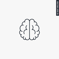 Poster - Brain, linear style sign for mobile concept and web design