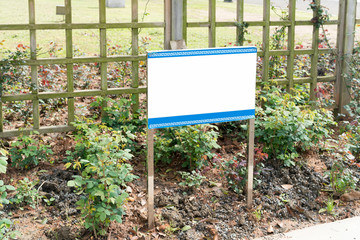 Blank sign board in the park