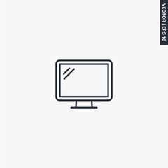Poster - Monitor icon, linear style sign for mobile concept and web design