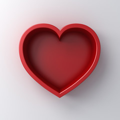 Aufkleber - Heart box isolated on white wall background with shadow 3D rendering