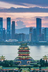 nanchang tengwang pavilion at night ,is one of chinese famous ancient building