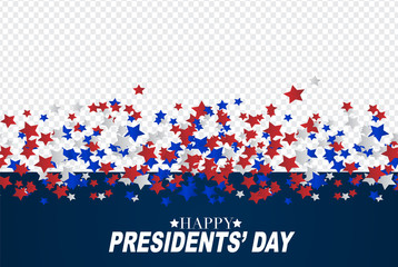 Wall Mural - presidents day sale background overlay. american flag colors blue, red, and white stars. vector illu