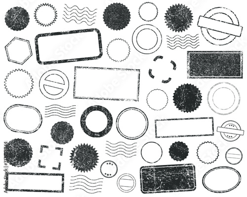 Cuadros en Lienzo Stamps frames vector icon shape set