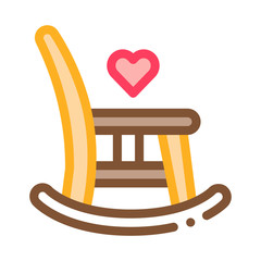 Sticker - Rocking Chair Icon Vector. Outline Rocking Chair Sign. Isolated Contour Symbol Illustration