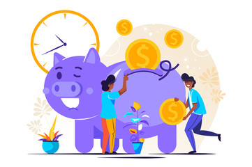  Money saving vector illustration