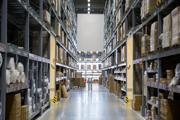 Poster - Warehouse store stock. Blank white banner