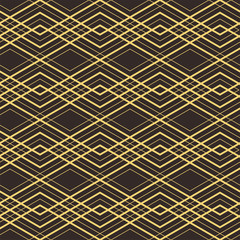 Poster - Art Deco vector semless pattern. Vintage decorative gold geometric background texture for wallpaper, print, poster, card and etc. Simple 1920 art deco background. Linear shapes