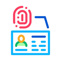 Poster - Fingerprint Scan Icon Vector. Outline Fingerprint Scan Sign. Isolated Contour Symbol Illustration