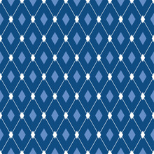 Vector Seamless Male Pattern. Blue Diamonds Abstract Background. For Fabric Print, Wallpaper Design