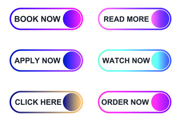 Poster - Set of modern material style buttons for website, mobile app and infographic template Different gradient colors illustration graphic and web design.