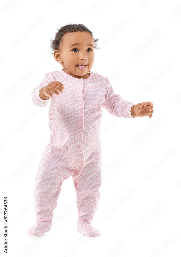 Cute African-American baby isolated on white