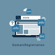 Vector illustration of registration & domain name concept with 