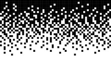 Fading Pixel Pattern Background.Black And White Pixel Background. Vector Illustration.