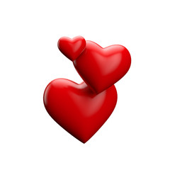 3D Rendering of a romantic red love heart