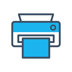 Printer icon designed in filled outline style