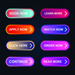 Aufkleber - Set of modern material style buttons for website, mobile app and infographic template Different gradient colors illustration graphic and web design.