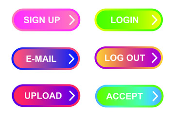 Aufkleber - Set of modern material style buttons for website, mobile app and infographic template Different gradient colors illustration graphic and web design.